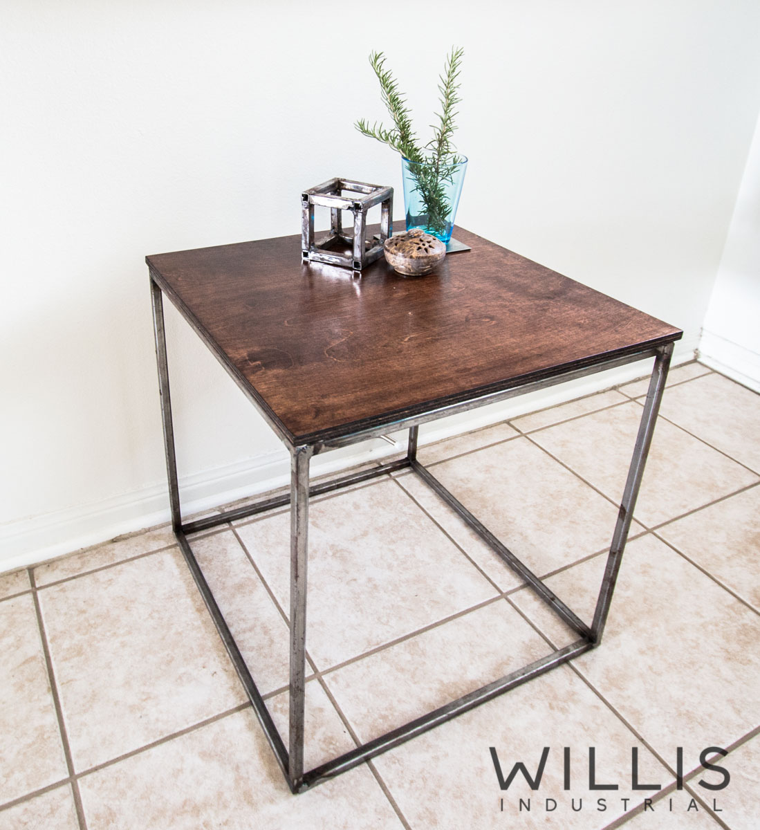 Willis Industrial Furniture | Rustic, Modern Furniture | steel base cube table 18x18x18