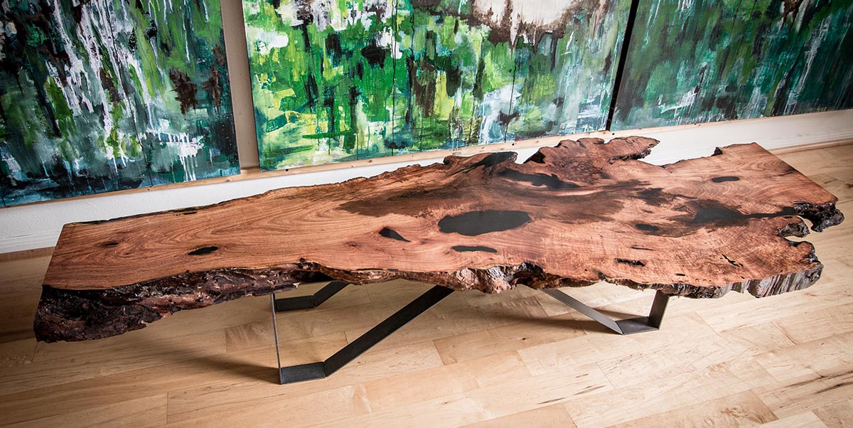 Willis Industrial Furniture | Rustic, Modern Furniture | TA_00015 Large Mesquite Low Slung Coffee Table